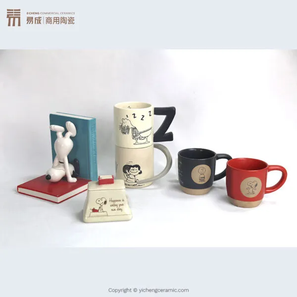 mu2304 custom porcelain with in glaze decal mug set ceramic mug cups