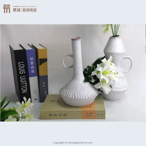 va2309 custom porcelain with in glaze decal reactive vase set ceramic vase