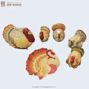 Bulk Ceramic Tableware Unique Turkey Embossed Design 2