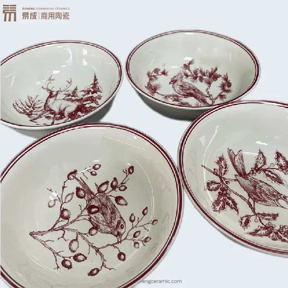 Bulk Kitchen Tableware Sets Elegant Forest Deer and Bird Design 3