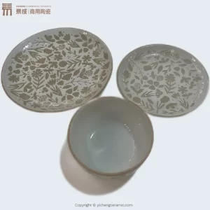 Custom Porcelain Tableware Elegant Japanese Floral Design 2