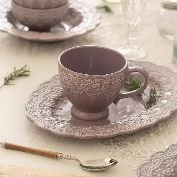 Bulk Ceramic Tableware Set with French Court Lace Design 3