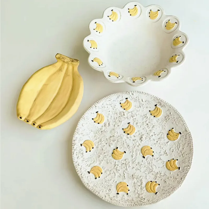 Ceramic Tableware Set in Bulk with Vintage Banana Design 1